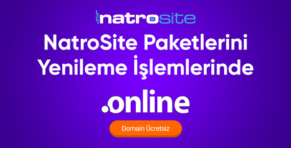 NatroSite yenilemelerinde ücretsiz .ONLINE alan adı!