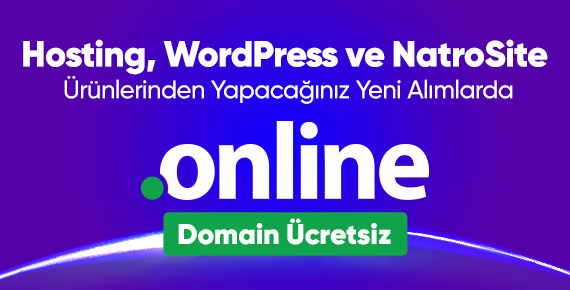 Hosting Alımlarında Ücretsiz .ONLINE domain Kazanın!