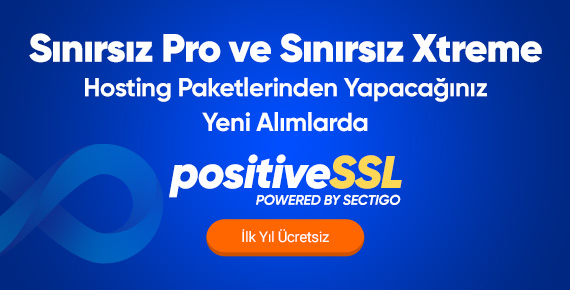 Sınırsız Hosting alımlarında Ücretsiz SSL sertifikası!