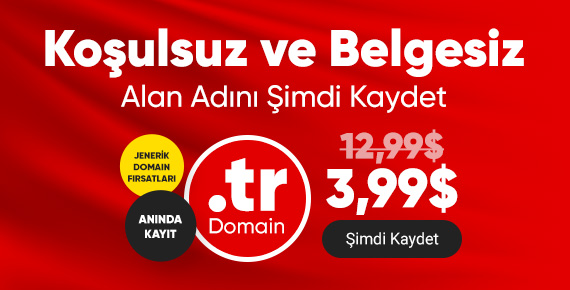 .TR alan adına KOŞULSUZ ve BELGESİZ sahip olun!