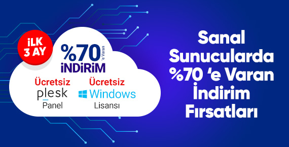 İlk 3 ay Ücretsiz Plesk ve Windows dahil Sanal Sunucu Fırsatları